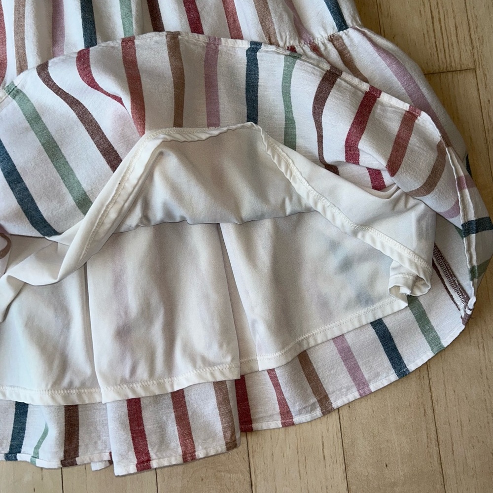 American Eagle Outfitters Cotton Linen Rainbow Striped Halter Tie Dress Large - Picture 12 of 16